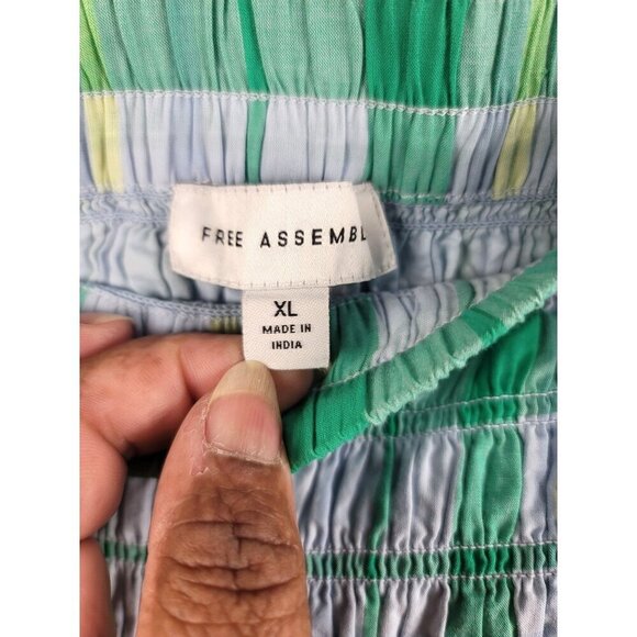 Free Assemble Women's Multicolor Plaid Elastic Waist Pleated Mini Skirt Size XL - Picture 6 of 9